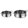 2x 20cm/16cm Thickening Food Steam Rack Stainless Steel Steamer With Double Ear For Soup Pot Milk P