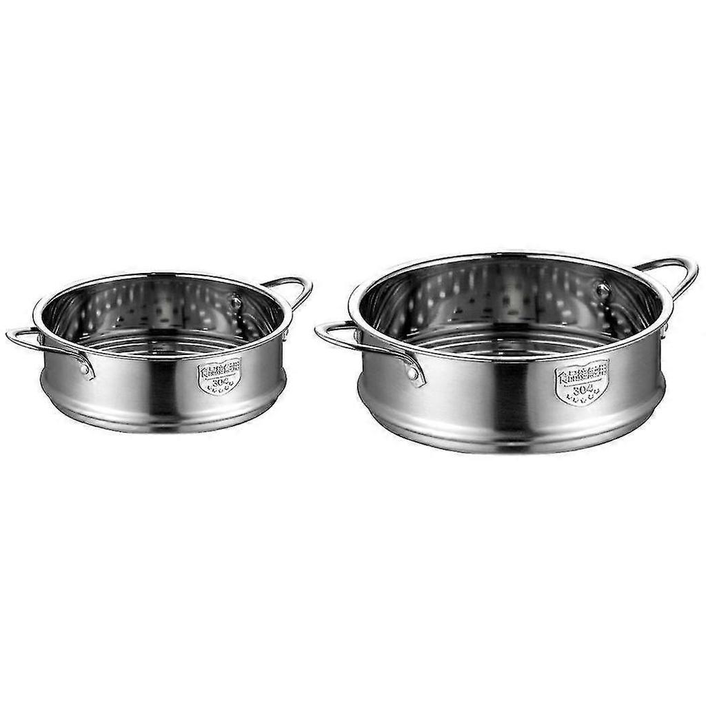 2x 20cm/16cm Thickening Food Steam Rack Stainless Steel Steamer With Double Ear For Soup Pot Milk P