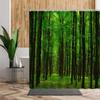 Green Jungle Shower Curtain Summer Forest Tree Bathroom Bath Decoration Home Decor Natural Landscape 3D Living Room Curtains Set