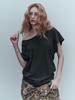 VEGAN TIGER Airy Batwing T-Shirt Charcoal