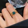 18K Gold Plated Geometric Double Layer Open Ring with Zircon - High-End Luxury Jewelry for Index Finger