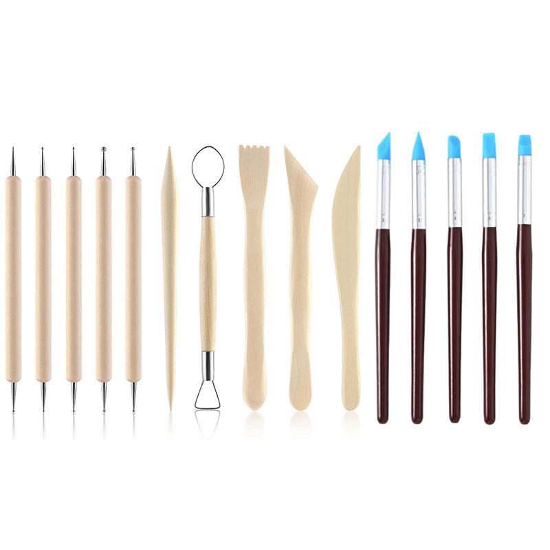 Ensemble d'outils de modelage en argile de poterie en cinq pièces pour sculpture DIY