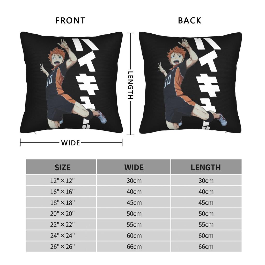 Haikyuu Square Pillow Case Hinata Shoyo Cushion Covers Fashion Zippered Decor Throw Pillow Case Cover for Seat 40x40cm