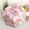 My Melody,Pink Bow Automatic Folding Umbrella-Simple 8-Rib Design, Bright Cartoon Pattern, Durable Iron Frame, Suitable For Travel, Outdoor,