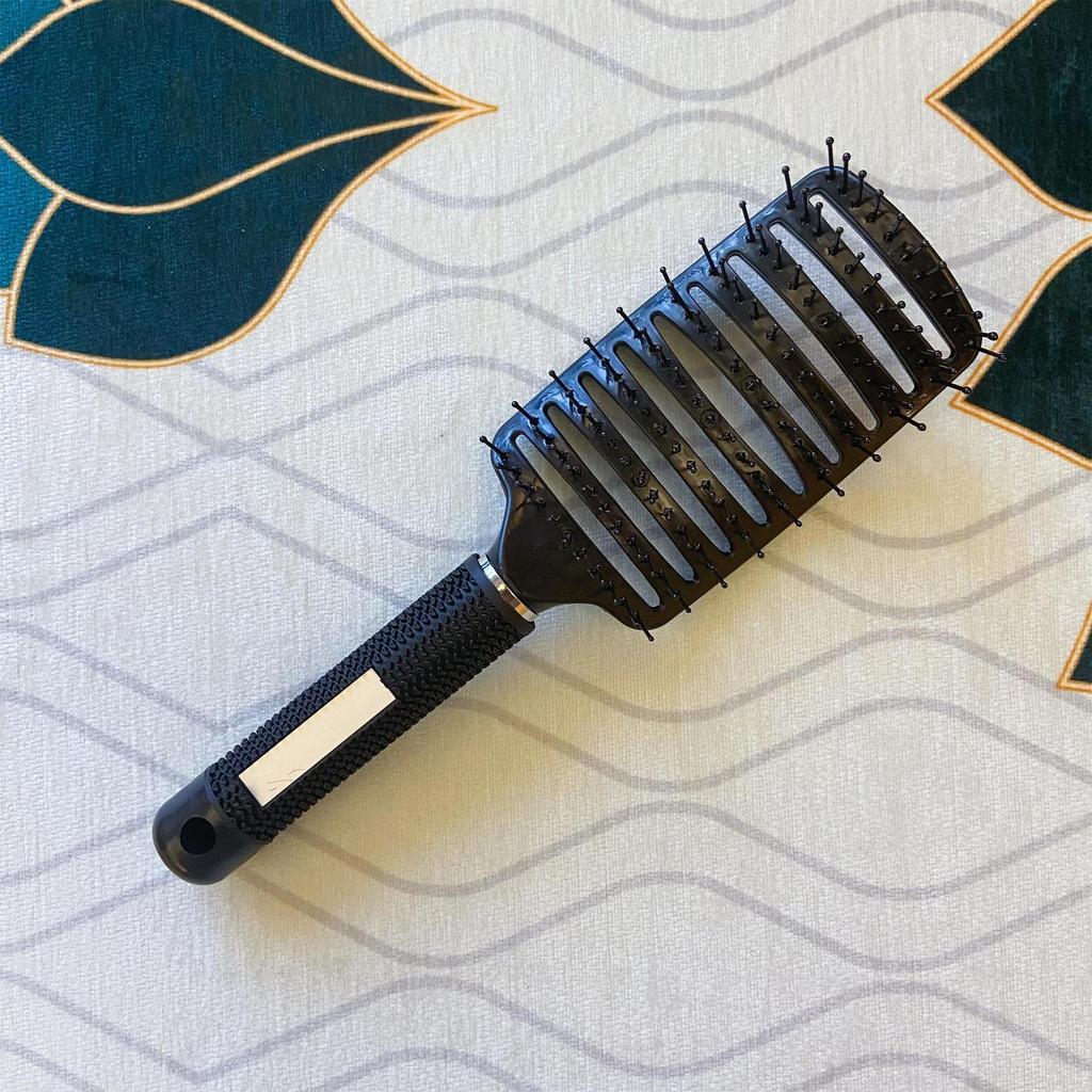 Women's Rib Comb for Root Volume & Styling: High Crown, Long & Curly Hair Massage, Large Curved Design.