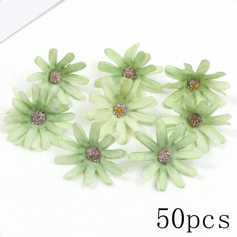 Green Rose Artificial Flowers Heads Silk Fake Flower for Home Room Decor Marriage Wedding Decora DIY Craft Wreath Gift Accessory
