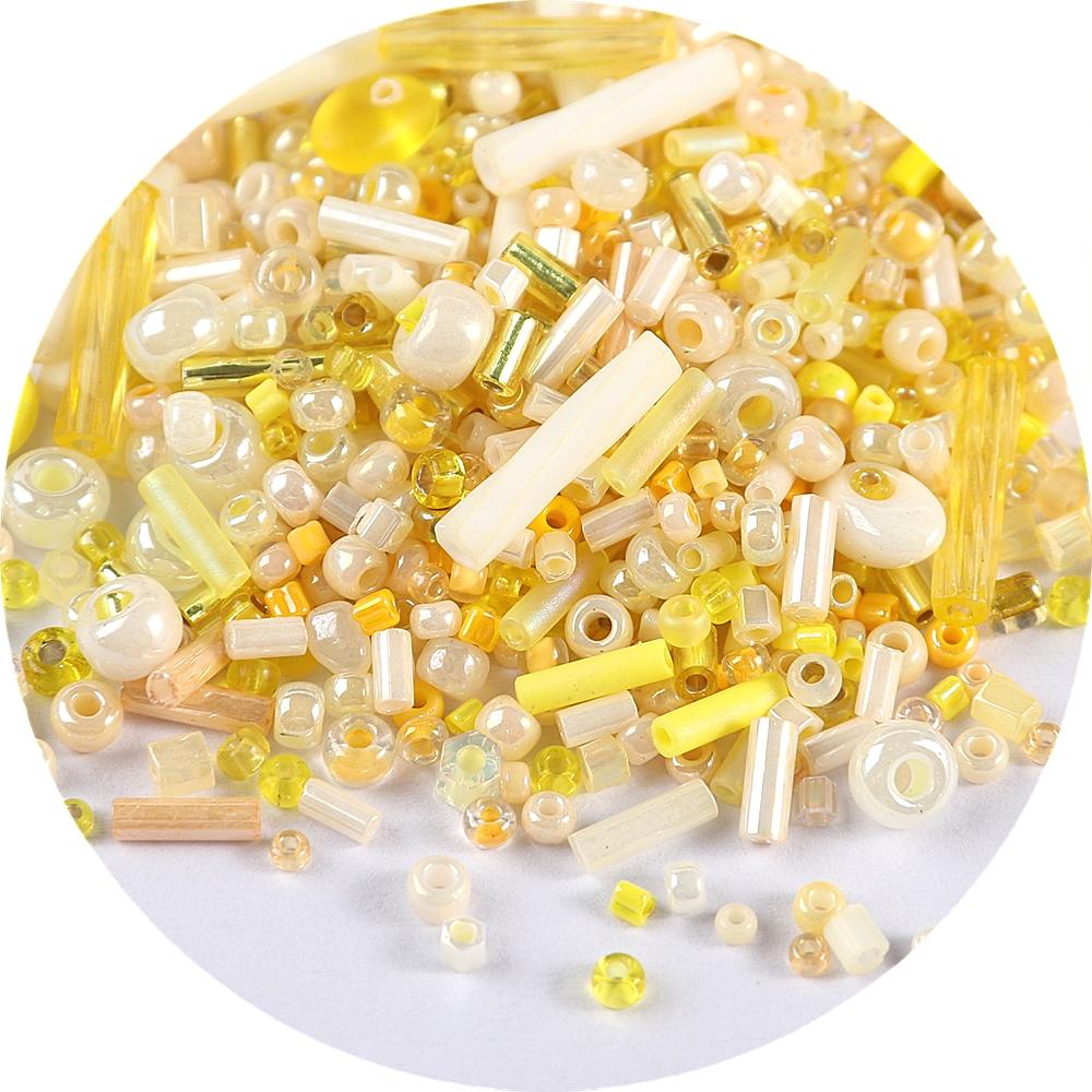 500Pcs Japan Miyuki Seed Beads Mixed Delica Round Glass Beads Mix Colors and Size Glass Twist Bugle Tube For Clothing Accessory