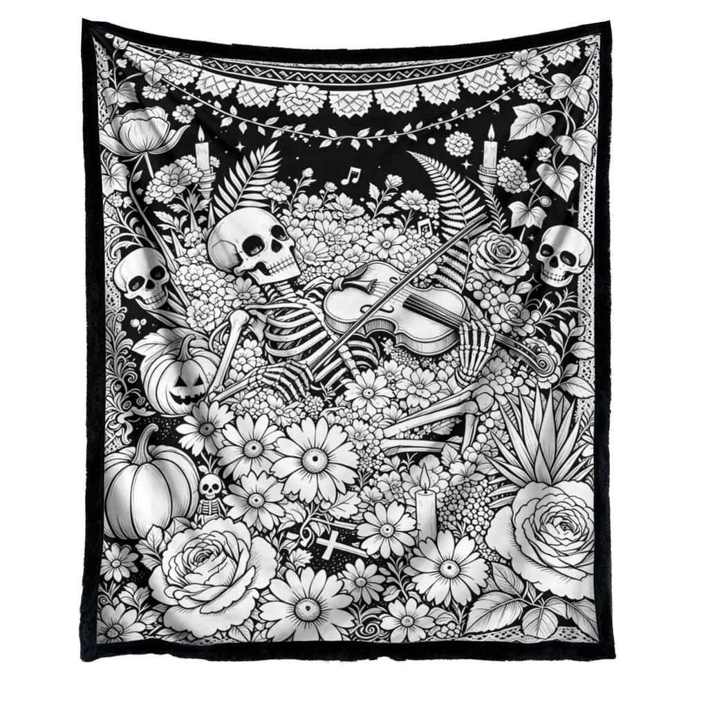 Halloween Mal-Kuscheldecke, DIY Kritzeldecke für Kinder und Erwachsene, 150 127 cm