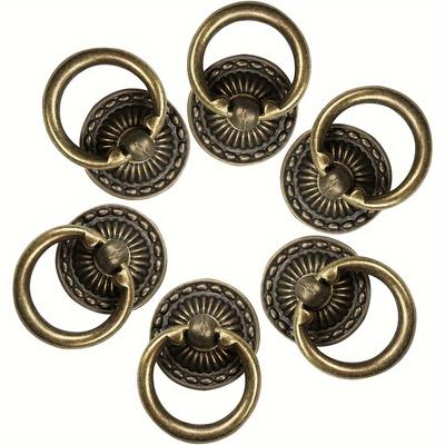 6 Stuks Vintage Brons Knop Trekkers Enkel Gat Lade Trekkers voor Meubels Dressoir Kast Beslag