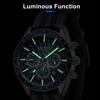MEGIR Men's Sport Chronograph Watch, Outdoor Casual Quartz Wristwatch, 3ATM Water Resistance, Striped Canvas Band, Date Display