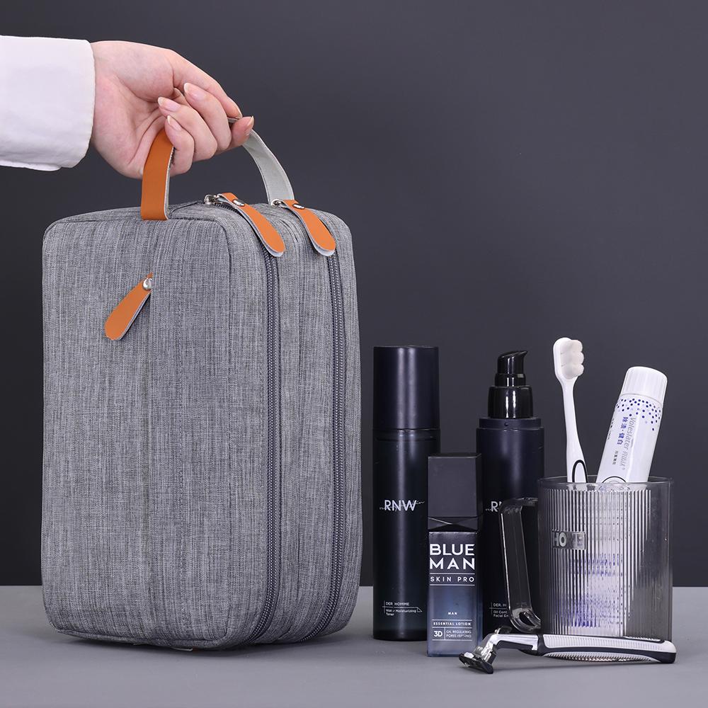 Reis Washbag Ophangbaar Dubbellaags Heren Cosmetische Tas Waterdichte Make-up Pouch Scheertas Voor Zakenreis Toiletartikelen Tas