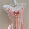 Ice Silk Sleeveless Sleep Dress For Women With Vneck And Floral Pattern For Home Comfort
