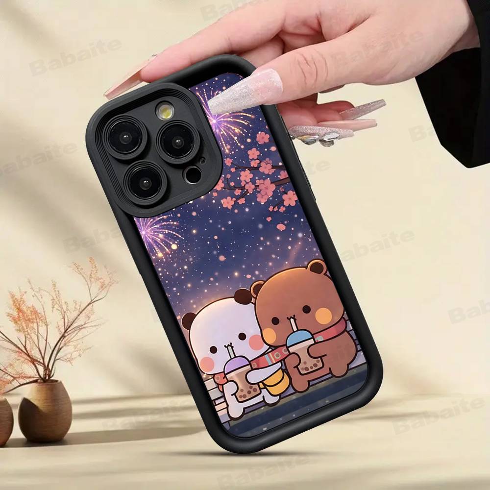 Cute Bubu Dudu Phone Case For IPhone 17 16 15 14 13 12 11 Pro Max Plus Black Full Coverage TPU