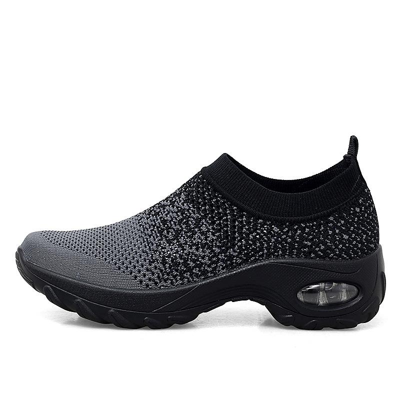 

Новая сетчатая повседневная обувь дышащая толстоподошвенная на одной педали вязаная мухами кроссовки ленивые носки обувь женская 42 серый