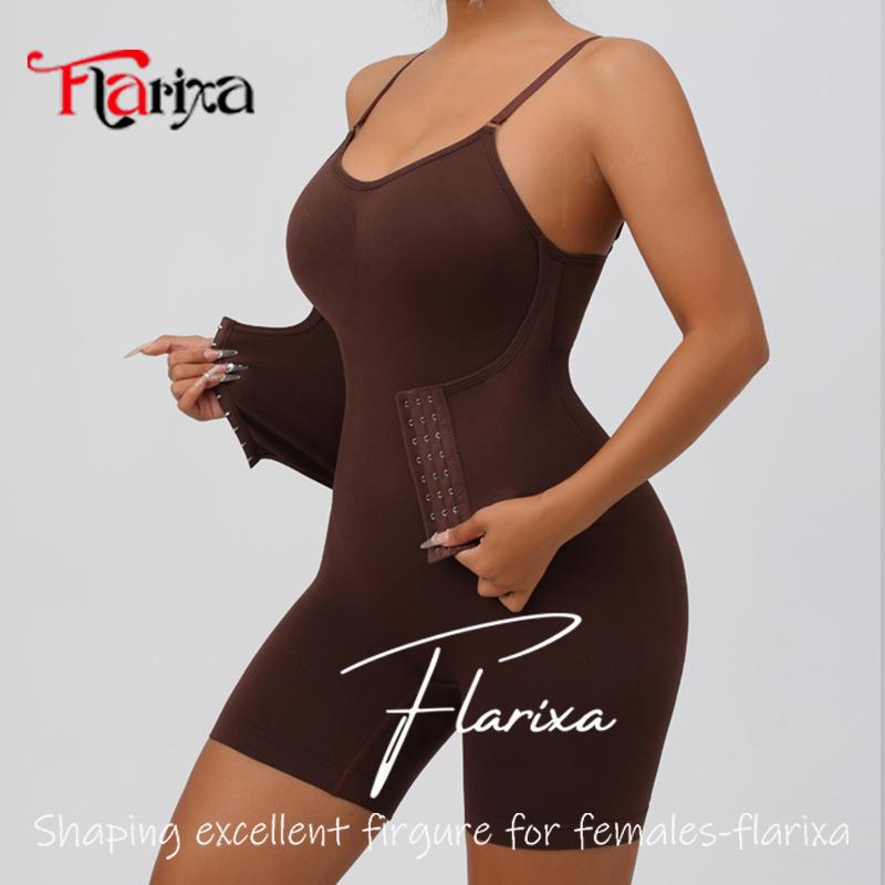 Flarixa Waist Trainer With Hooks Body Shaper Tummy Slimming Shapewear Women Camisole Bodysuit Butt Lift Seamless Underwear