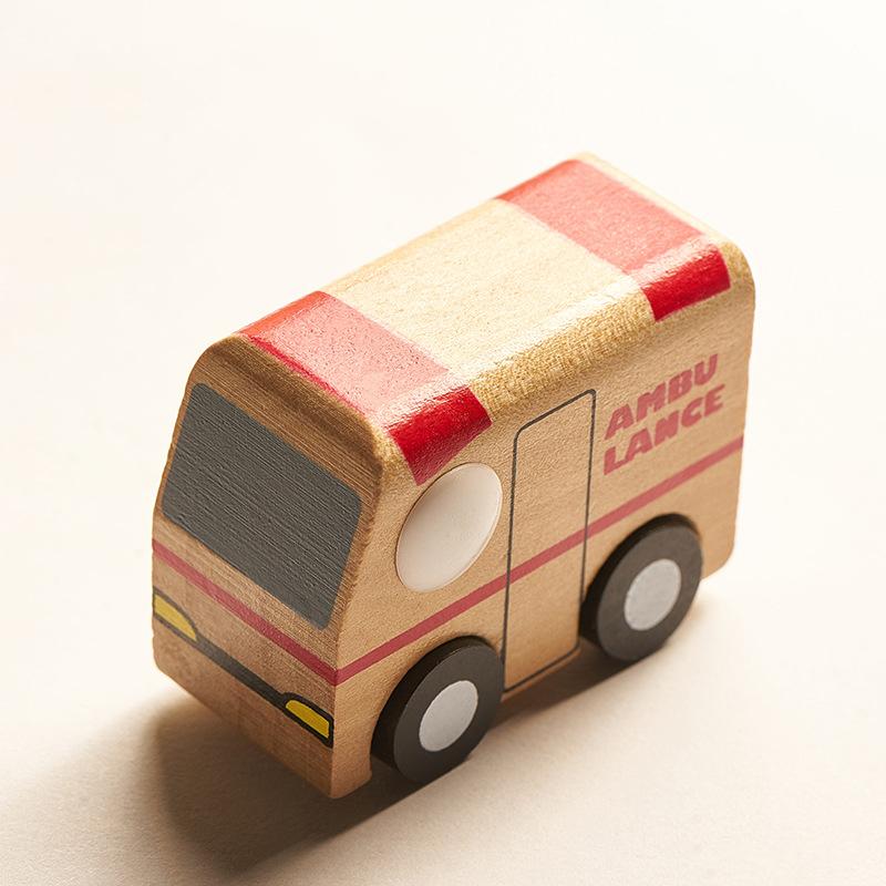 Kids Mini Wooden Cars Truck Aircraft Model Toy Montessori Wooden Education Colorful Vehicle Toys Simulation Cars Decoration Gift