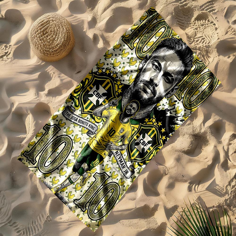 Asciugamano da Spiaggia Leggenda del Calcio Brasiliano Morbido Resistente Asciugatura Rapida Confortevole Leggero Portatile per Nuoto, Spiaggia, Campeggio, Viaggio, Accessori da Spiaggia,Gy