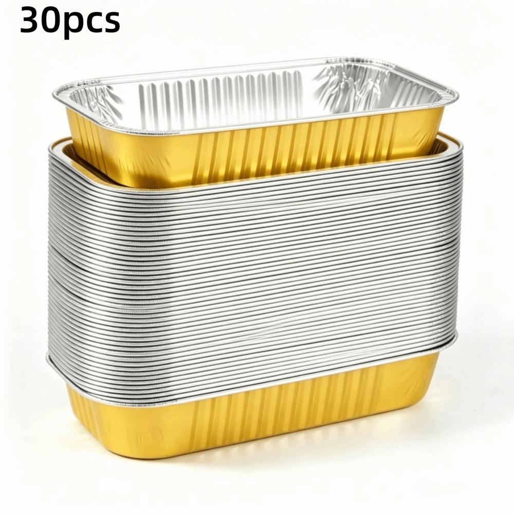 30pcs Food Grade Aluminum Foil Aluminum Foil Pans Mini Loaf Pans Fryer Basket Meals