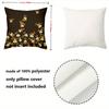 1 Pieces -2D Flat Printing Floral Pattern Black Throw Pillow Cushions Set Polyester Pillowcase, Sofa Decorative Cushion Cov
