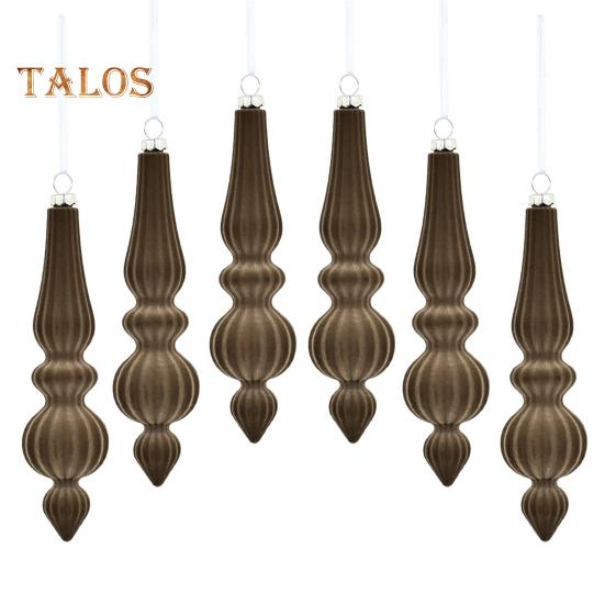 

6 шт. флокированных рождественских шаров неправильной формы, небьющиеся рождественские шары, легкие праздничные подвесные украшения для рождественской елки, домашний декор