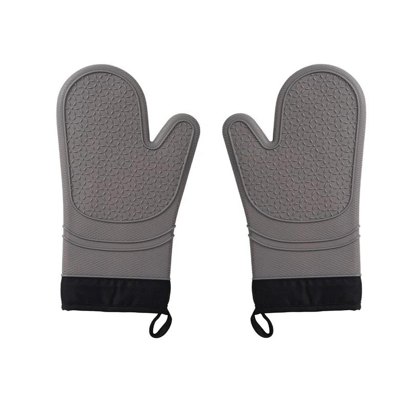 Silicone Gloves Thickened Cotton Heat Insulation Microwave Oven Oven Anti Scalding Household Gloves Baking Tools Two-side