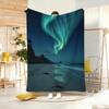 Dreamy Aurora Boreal Throw Lightweight  Flannel Blanket Soft Skin-Friendly For Summer Cooling