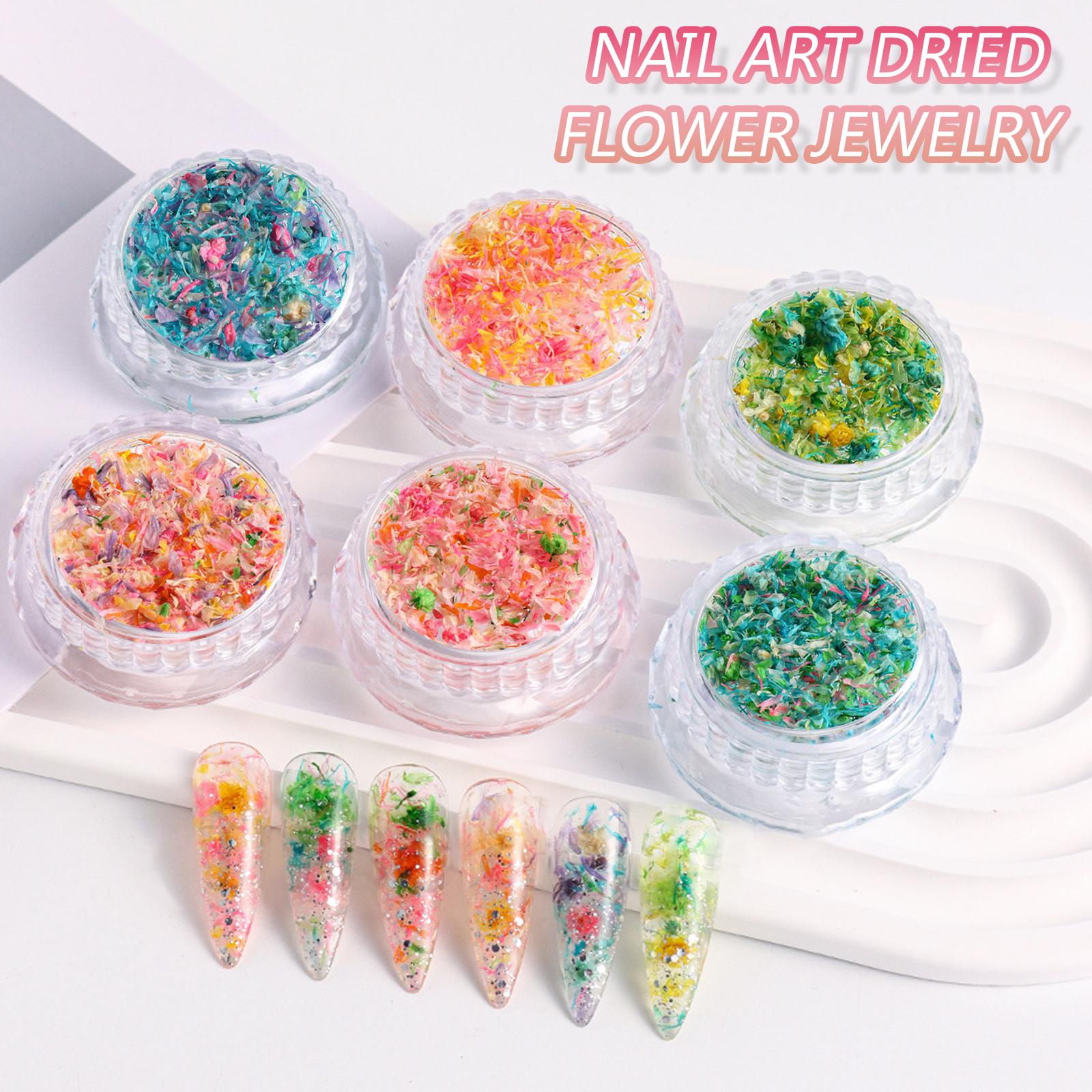 1 коробка 3D сушеные цветы для ногтей подвески смешанный дизайн ногтей весенние — фото 7