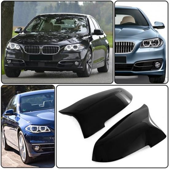 Gloss Black Rearview Mirror Covers Cap For 2014-2018 BMW 5Series F10 F11 F18 LCI