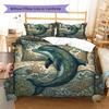 Sleeping fish Pattern Bedding Quilt Set Quilt Cover Pillowcase Home Decoration Birthday Gift (1 * duvet cover + 2 * pillowcase, without core)