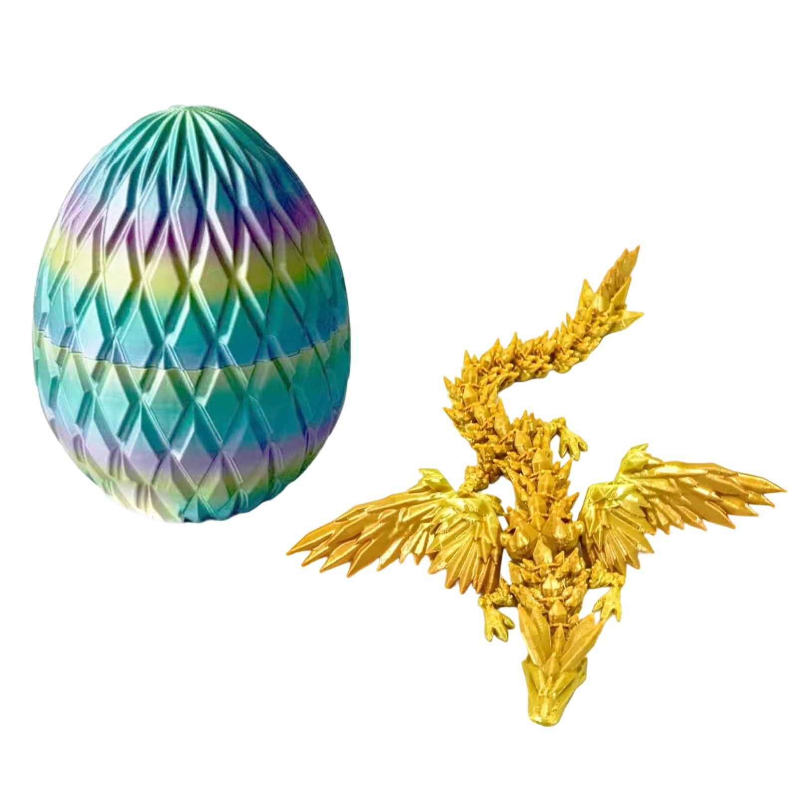 

Таинственный дракон в костюме-яйце, 3D-печатный дракон с яйцом, Полностью шарнирно-сочлененный гибкий дракон с яйцами, 3D-печатная подарочная игрушка One Size