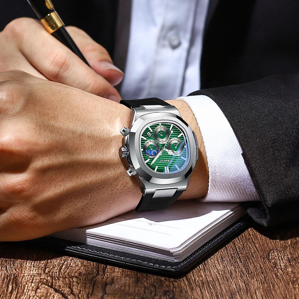 Original CHENXI Watches For Men Classic Edition Quartz Watch Night Light Calendar Lunar phase Waterproof Tape Round Men's Watch
