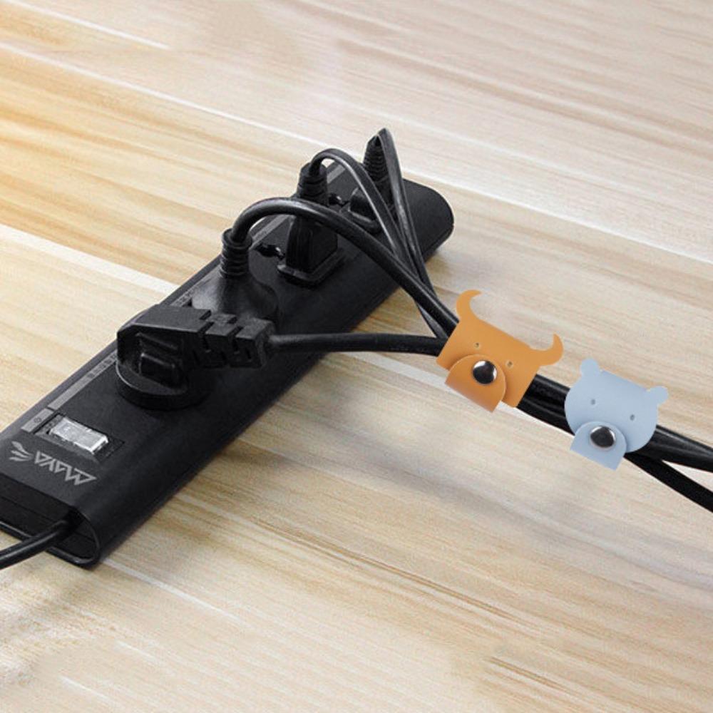 Cable Protector Clip Cute Animal Leather Cable Winder   Earphone Cord Stroage