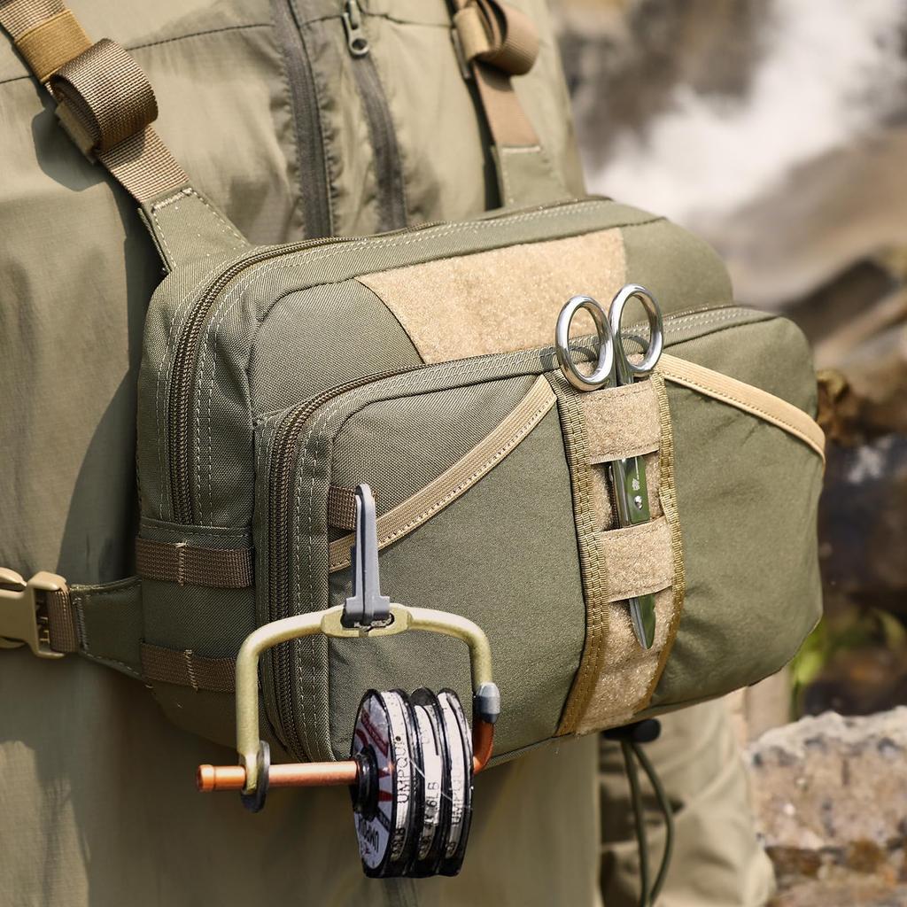 Fishing Vest, Fishing Bag, Multifunctional Chest Pack (JP, Alphabet, Free Size, GREEN)
