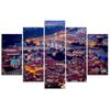 Feeby Feeby Cuadro en lienzo de cinco piezas, Praga al anochecer