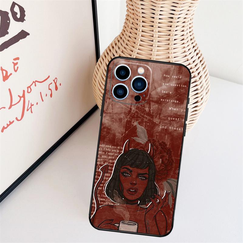 Aesthetic Devil Woman Bad Girl Phone Case For iPhone 17 Pro Max 16 15 11 12 13 14 Pro Max mini 15 16 Plus 16e 17 Air Cover