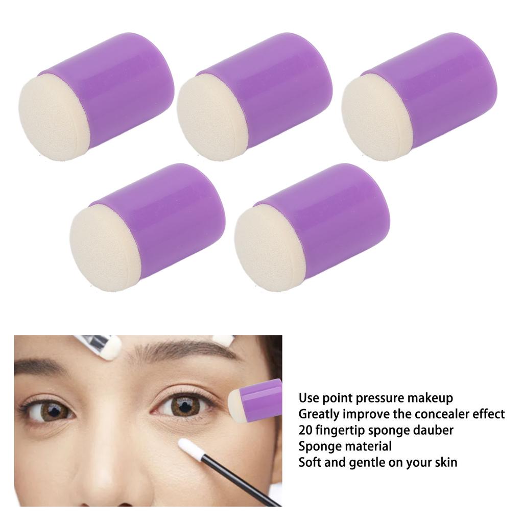 20 szt. DIY Gąbki do palców Okrągła główka Pokrycie Cienie pod oczami Mini zestaw gąbek