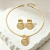 European and American Jewelry, Unique Metal Circular Spiral Pendant Design Earrings, Versatile Long Necklace, Niche Accessories