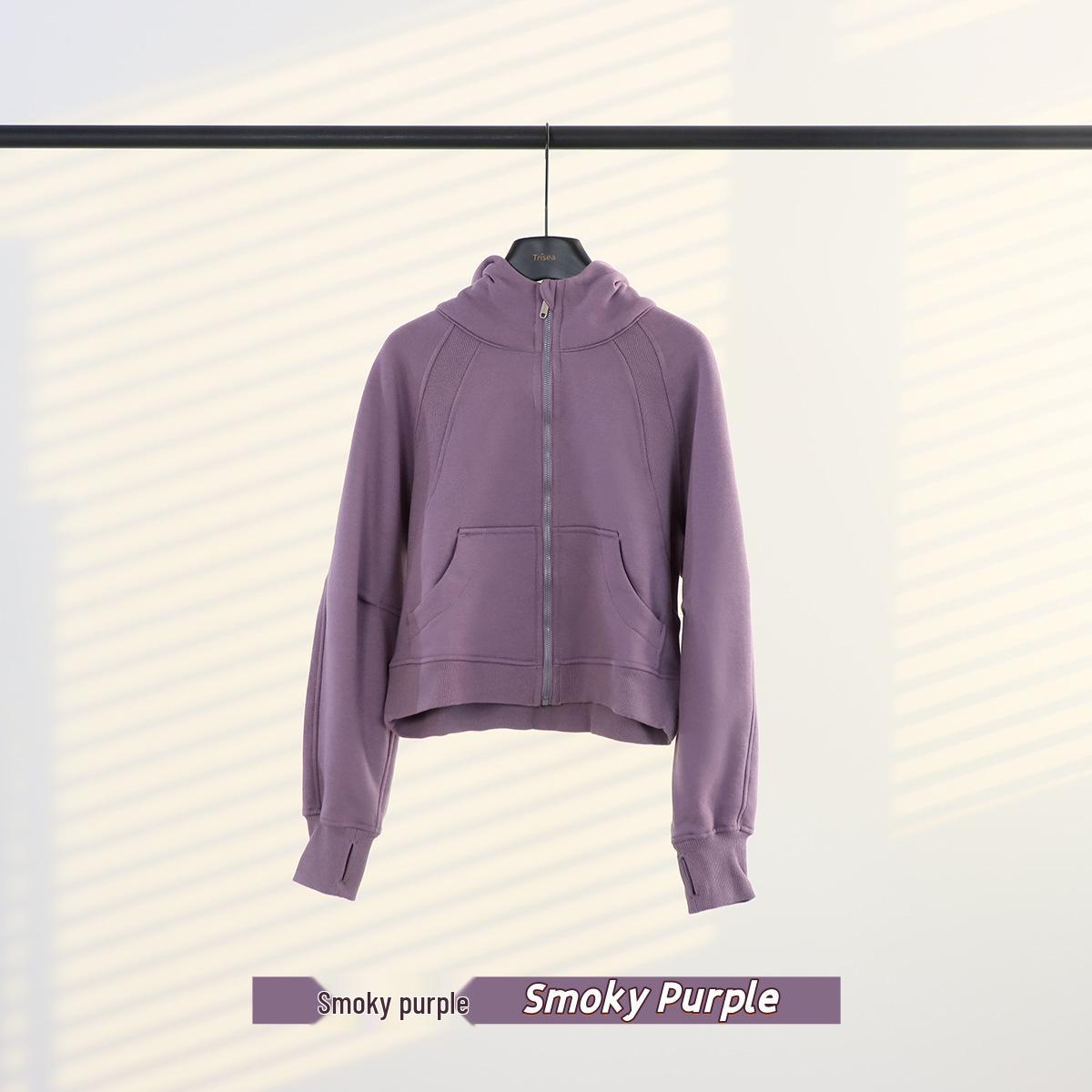 Lulu Yoga Full Zip Loose Hooded Sweatshirt - Women s Casual Plus Velvet Top Outerwear XXL
