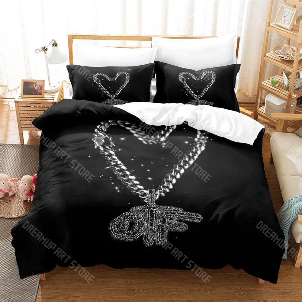 3D Printed Lil Durk Rapper Bedding Set for Boys Girls Duvet Cover Pillowcase Twin Queen King Full Single Double Sizes