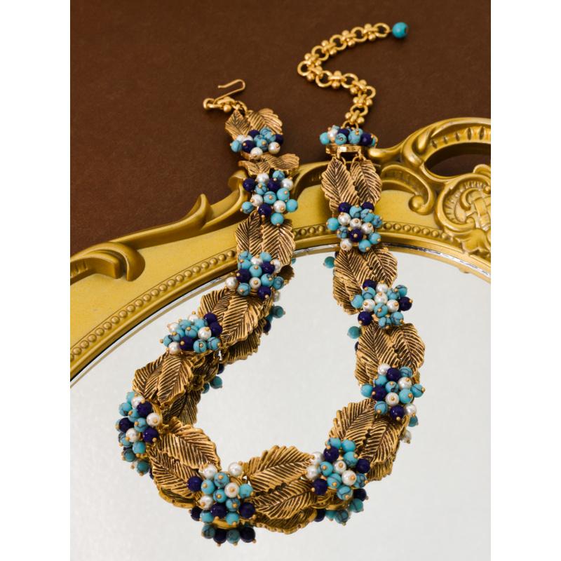 Elegant Retro Palace Style Fashionable Light Luxury Geometric Shape Necklace Bracelet Earring Set High-End Women'S Jewelry