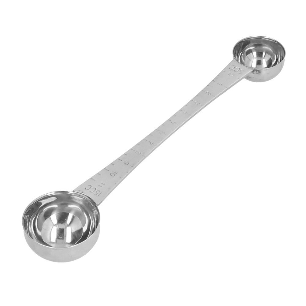 Rustless Steel Double Spoon Double End Coffee Scoop Multi Spec Seasoning Spoon  Cafe Bar