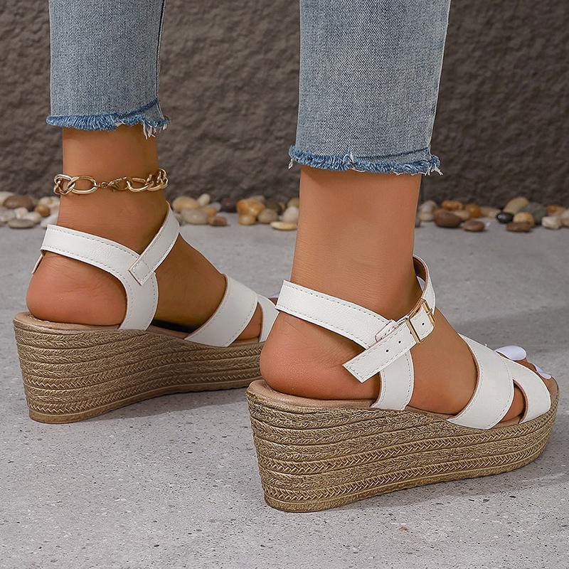 2024 Summer Chunky Platform Sandals Woman Casual Ankle Buckle Wedge Heel Sandles Woman Non Slip Thick Sole Gladiator Sandalias