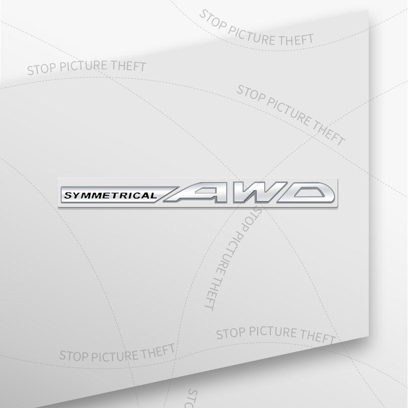 1Pcs 3D Metal SYMMETRICAL AWD Logo Badge Car Rear Tail Bumper Trunk Sticker For Outback WRX BRZ Forester Impreza Legacy