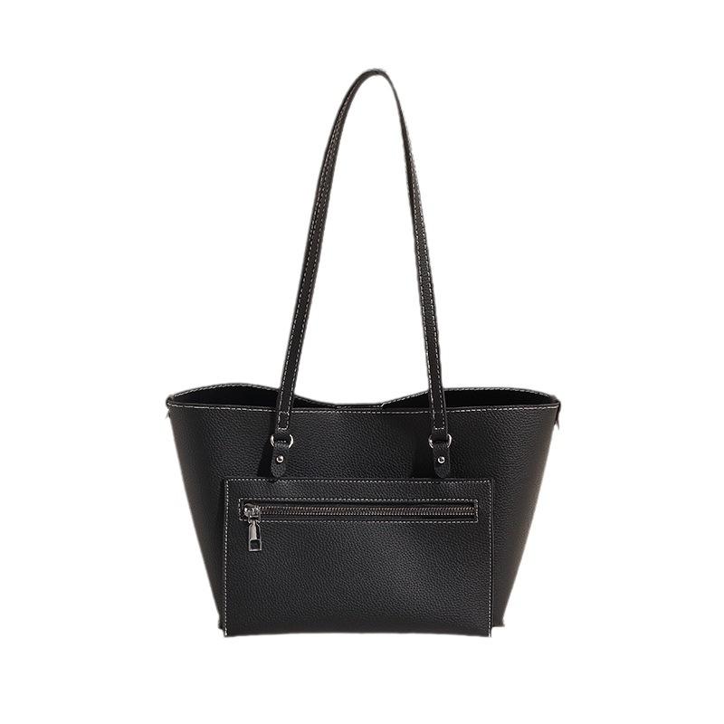 Retro soft leather handbag women's niche high-end underarm bag 2025 new large-capacity shoulder tote bag