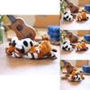 Lovely Reversible Panda Plush Toy Fluffy Raccoon Keychain Doll