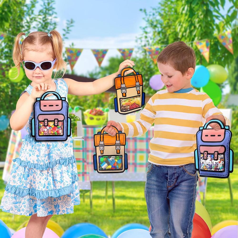 20pcs Cartoon Backpack Goodie Bags with Handles for Party, Wedding, Birthday