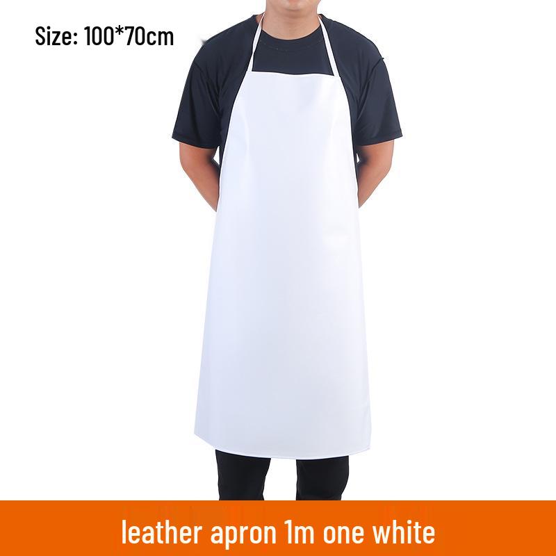 

Водонепроницаемый и маслостойкий фартук из ПУ кожи - Удлиненный, Утолщенный, На шейной лямке, с завязками на талии для кухни и защиты труда