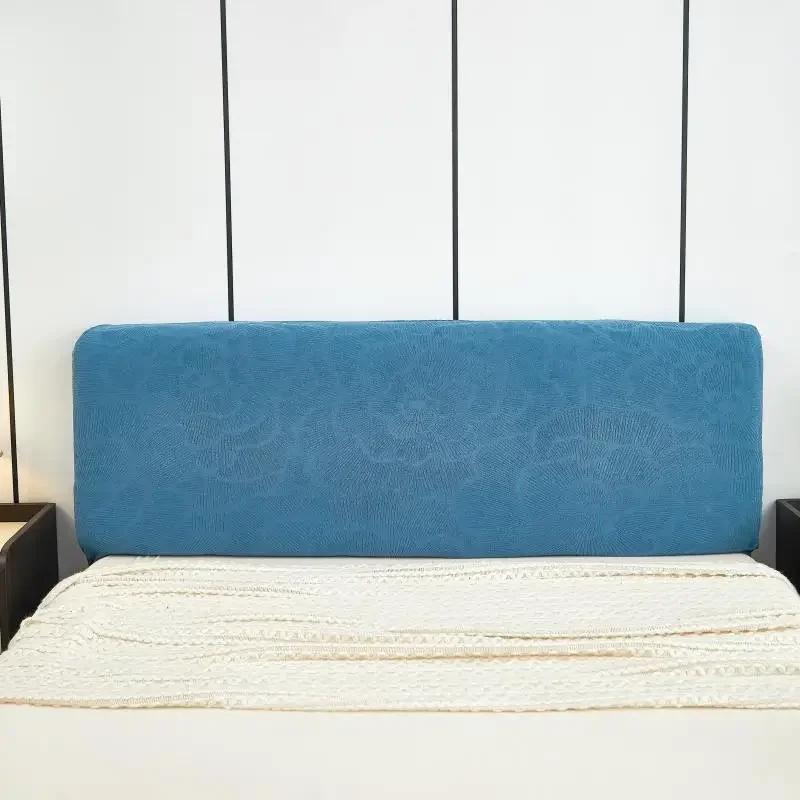 1 PC Spritzwassergeschützter Kopfteilbezug, Blumenmuster, Kopfteilbezug, gestrickter elastischer Jacquard-Nachttischbezug für das Bett im Schlafzimmer