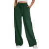Pantalons Élastiques pour Femmes avec Poches Latérales Doublure Polaire Épais Jambe Large Pantalon de Jogging Couleur Unie Coupe Droite