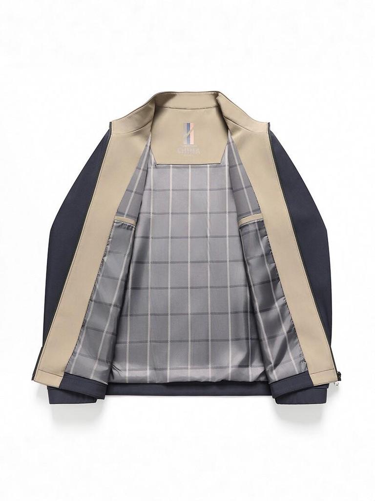 Men's Stand-Up Collar Jacket - Spring/Autumn Casual Outerwear for Middle-Aged and Older Men